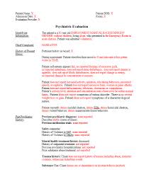 Custom Note Template Psychiatric Evaluation For Inpatient