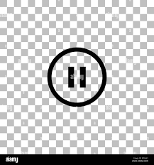 Pause Button Black Flat Icon On A Transparent Background Pictogram For Your Project Stock Vector Image Art Alamy