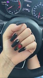 Black Acrylic Nails Coffin Designs Pin By Kelin Almaraz On Nails Nail Designs Cute Acrylic Nails Gorgeous Nails