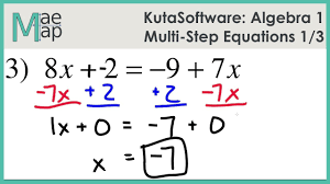 Become a patron via patreon or donate through paypal. Kutasoftware Algebra 1 Multi Step Equations Part 1 Youtube