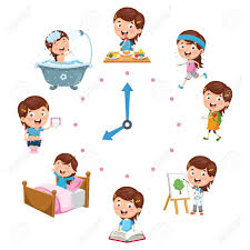 Vector illustration young businessman with schedule plans work plans daily routines people filling out schedules in the table vector. Vector Illustration Of Kids Daily Routine Activities Royalty Free Cliparts Vectors And Stock Illustration Image 99503253