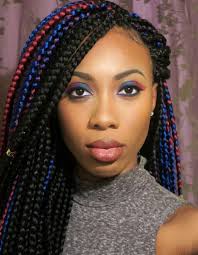 Mixed Black And Blue Box Braids Red Blue Box Braids Red Weave Hairstyles Crochet Senegalese Twist Crochet Braids Hairstyles