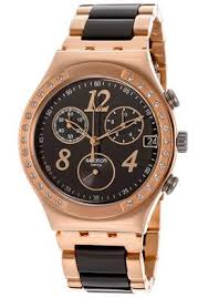 Black And Rose Gold Watch Womens Swatch Women S Irony Chronograph Black Dial Rose Gold Tone Ip Stainless Steel Black Resinswatch Ycg404g Watc Swatch Women Sports Watches Women Womens Watches