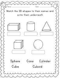 Year 1 3d Shapes 10 Worksheets Shapes Worksheets Shape Worksheets For Preschool Year 1 Maths Worksheets