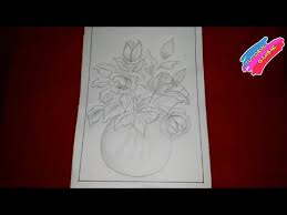 Mempertegas garis luar (outline) pada sketsa awal booboy72.blogspot.com. Cara Menggambar Sketsa Bunga 2