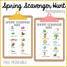 Spring Scavenger Hunt Teaching Mama Spring Preschool Activities Spring Activities