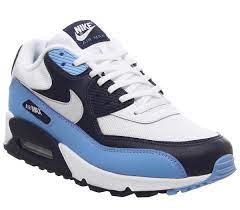 The now iconic nike max air technology has continued to evolve and captivate the sneaker community. Nike Air Max 90 White Pure Platinum University Blue Midnight Navy Unisex Sportschuhe