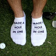 Hole In One Funny No Show Golf Socks Golf Socks Custom Printed Socks Funny Golf Socks