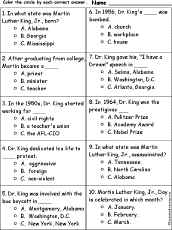 Related quizzes can be found here: Martin Luther King Jr Enchantedlearning Com Mlk Martin Luther King Elementary Martin Luther King