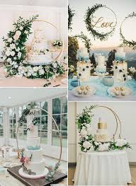 See more ideas about wedding, wedding decorations, wedding cake table. 10 Gorgeous Wedding Cakes With Hoop Stand And Decorations Oh Best Day Ever