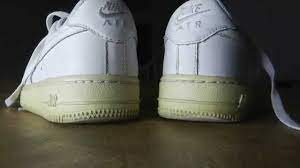Nike Air Force 1 Low Midsoles Yellowed From Aging Oxidation White White 315122 111 How To Clean White Shoes Shoes Nike Air
