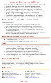 You need to have a human resources assistant resume formatted to perfection. Hr Officer Cv Template Tips And Download Cv Plaza