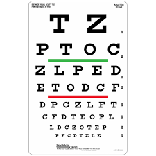 one sided snellen eye test chart 6m