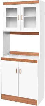 One of the main features to look for in a wood microwave cabinet is storage space. Dark Wood Tall Microwave Cart Kitchen Storage Cabinet Cupboard Pantry Organizer Kitchen Carts Home Garden