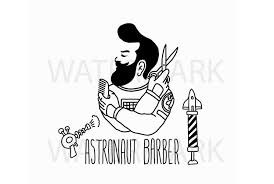 Download 940 barber shop free vectors. Astronaut Barber Logo For Salon Barber Shop Svg Jpg Png Hand Drawing 63758 Illustrations Design Bundles