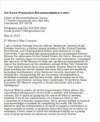 Letter Of Recommendation For Promotion Inspirational 6 Sample Air Force Re Mendation Letter Free Letter Of Recommendation Lettering Cover Letter Template Free