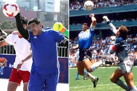 He helped his country win the world cup in 1986, which also included the infamous 'hand of god' incident. Diego Maradona Recreates Infamous Hand Of God Goal From 1986 World Cup During Charity Match Irish Mirror Online