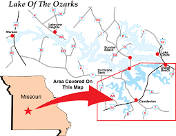 (ap/kmov.com) — one person has died and four others hurt in a shooting along an entertainment strip at lake ozark, authorities there said. Lake Of The Ozarks Missouri Map Maps Catalog Online