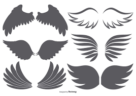 Vector Wings Collection Angel Wing Silhouette Vector Art Design Vector Art