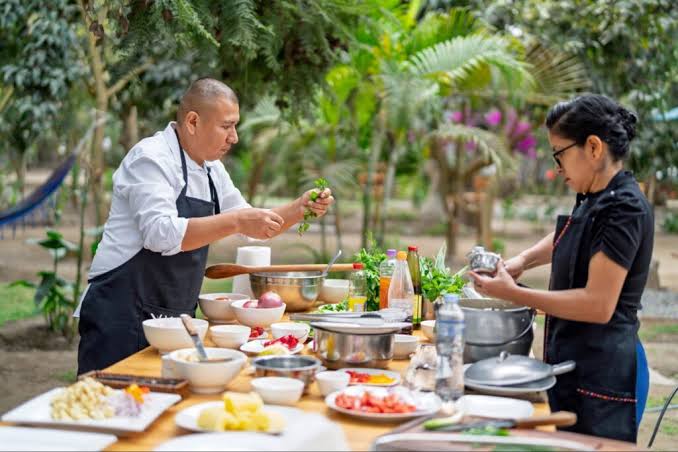 Fresh ingredients at a Thai cooking class