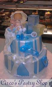 Please come to a baby shower for * date * time * place * given by * r.s.v.p. Precious Moments Baby Shower Cake Blue With Precioue Moments Baby On Top With Ribbons And Rattles Baby Shower Baby Shower Nino Y Manualidades