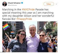 Senate minority leader chuck schumer has expressed grave concern over the future of his daughter alison. Chuck Schumer Reveals His Daughter Alison Is Engaged To A Woman Daily Mail Online