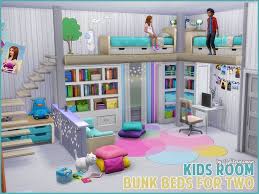 Sims 4 Cc Children 39 S Room With Bunk Beds For Two Persons Sims 4 Loft Sims House Sims 4 Bedroom