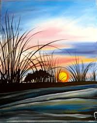 Sunrise On The Island Painting With A Twist Painting Class Painting Easy Canvas Painting