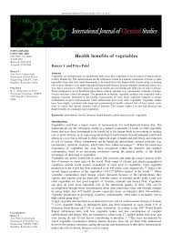 pdf health benefits of vegetables