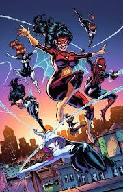 Spider Girls Marvel Spiderman Spider Woman Marvel Comics Art