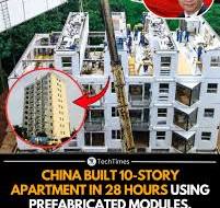China completed a 10-story residential building in just 28 ...