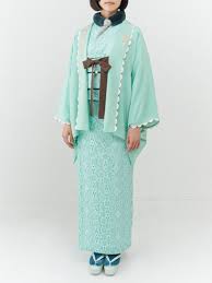 グッドラックマム シルク羽織 薄青藤 着物スタイル 着物 着物ファッション