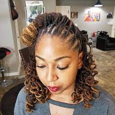 Fishtail Braid Curls Hairstyles For Long Locs By Locmamas Hair Styles Short Locs Hairstyles Short Hair Styles Easy