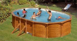 piscine gre d610x375 h120cm hors sol acier ovale aspect bois pacific piscine hors sol piscine bois piscine belgique