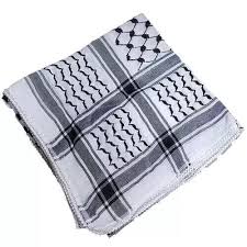Keffiyeh Scarf Palestinian Shemagh Original Arab Kufiya White New Black