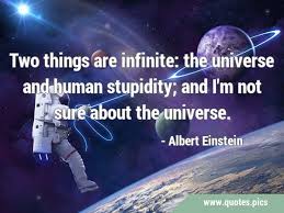 Funny quotes about human stupidity. Two Things Are Infinite The Universe And Human Stupidity And I M Not Sure About The Universe