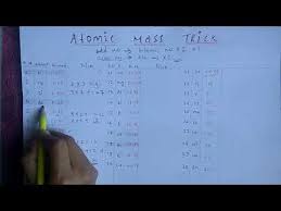 Periodic Table Atomic Mass Trick To Learn Atomic Mass Number Youtube Mass Number Writing Words Number Tricks