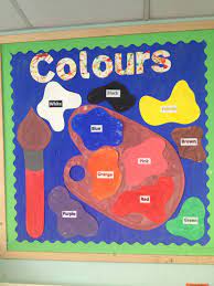 Carefully plan out a latch board that only certain clips and latches stretch or fit certain rings. Colours Display Board Preschool Displays Nursery Display Boards Preschool Display Boards