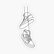 Unique black and white aesthetic stickers featuring millions of original designs created and sold by independent artists. Aj1 Outline Sticker By Kylameany Redbubble