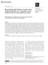 PDF) Researching with Twitter timeline data: A demonstration via “everyday”  socio-political talk around welfare provision