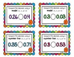 Freebie 4 Nf 7 Task Cards Compare Order Decimals Decimals Ordering Decimals Math Decimals