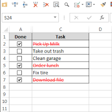 Now drag the checkbox against all the task lists. How To Create A Todo List In Excel With Checkboxes Conditional Formatting Excel Bytes