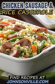 Great tasting protein might be the answer you're looking for! Apple Sausage Rice Casserole Recipe Smoked Sausage Recipes Clean Eating Recipes For Dinner Chicken Sausage Recipes