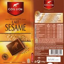 Tablette De Chocolat Lait Gourmand Cote D Or Lait Sesame