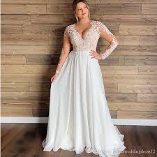 Lace embroidery half sleeve wedding dresses long train gown v neck plus size. Discount Hot Sale Plus Size Wedding Dress 2020 Long Sleeves Chiffon Appliques Beach Bridal Dress Cheap High Quality Wedding Gowns Affordable Wedding Gowns Best Bridal Dresses From Donnaweddingdress12 74 18 Dhgate Com