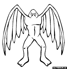 Doodle ornament in black and white. Cryptids Online Coloring Pages