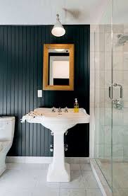 White Beadboard Ceiling With Black Beadboard Wall Beadboard Bathroom Bead Board Walls Beadboard