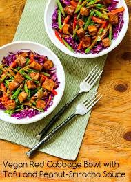 Cabbage Bowl With Tofu And Peanut Sauce Video Kalyn S Kitchen Recipe Vegetarian Dishes Food Healthy Recipes