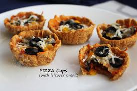 Another great recipe for your leftover bread is strata, a favorite in community cookbooks of the 1920s. Pizza Cups Leftover Bread Recipes