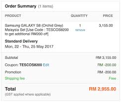 Calculating payment service fees on lazada. Tesco Samsung Galaxy S8 Malaysia Set Rm2 955 Save Rm344 Free Shipping Using Lazada Voucher Code